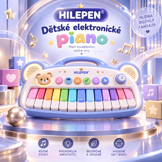🎹✨ GEEDFLY® MelodyJoy Pro Dětské Elektronické Piano – Interaktivní Hudební Hračka pro Děti s Barevnými Klávesami, Zvuky Nástrojů, Světelnými Efekty, Kreativní Zábavou a Rozvojem Hudebních Dovedností 🌟