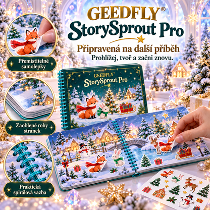 📚✨ GEEDFLY® StorySprout Pro Kniha s opakovaně použitelnými samolepkami – Kreativní hračka pro děti s tematickými scénami a přemístitelnými samolepkami pro tvoření vlastních příběhů, rozvoj fantazie a zábavu doma i na cestách 🌟