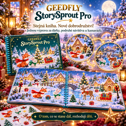 📚✨ GEEDFLY® StorySprout Pro Kniha s opakovaně použitelnými samolepkami – Kreativní hračka pro děti s tematickými scénami a přemístitelnými samolepkami pro tvoření vlastních příběhů, rozvoj fantazie a zábavu doma i na cestách 🌟