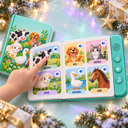 🧸✨ GEEDFLY® WonderTalk Pro Dětská zvuková encyklopedie – Chytrá dobíjecí výuková kniha a vzdělávací hračka pro malé zvídavé objevitele 🌟