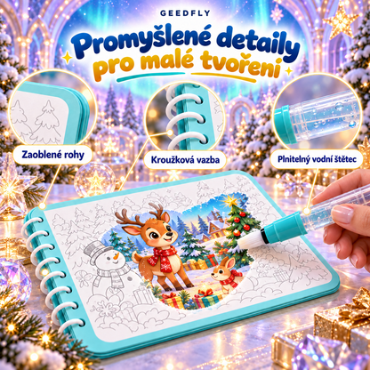 🎨✨ GEEDFLY® DoodleSprout Pro Opakovaně použitelná vodní omalovánka – Kreativní hračka pro děti s obrázky, které se vybarvují vodou, a opakovaně použitelnými stránkami pro tvoření, zábavu na cestách i každodenní hraní 🌟