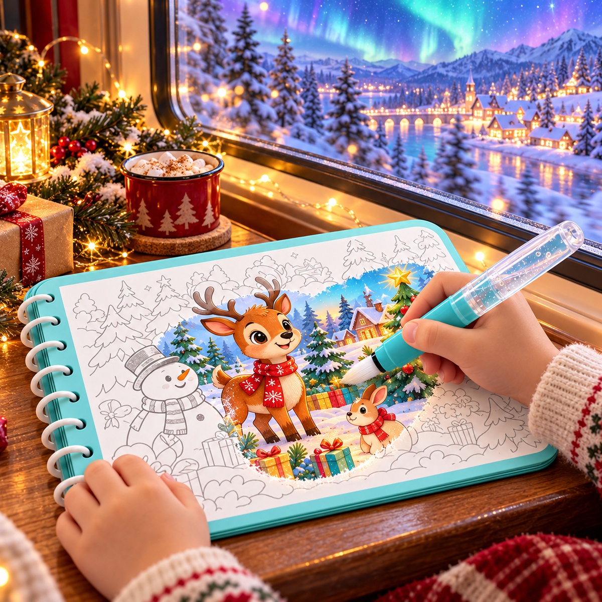 🎨✨ GEEDFLY® DoodleSprout Pro Opakovaně použitelná vodní omalovánka – Kreativní hračka pro děti s obrázky, které se vybarvují vodou, a opakovaně použitelnými stránkami pro tvoření, zábavu na cestách i každodenní hraní 🌟