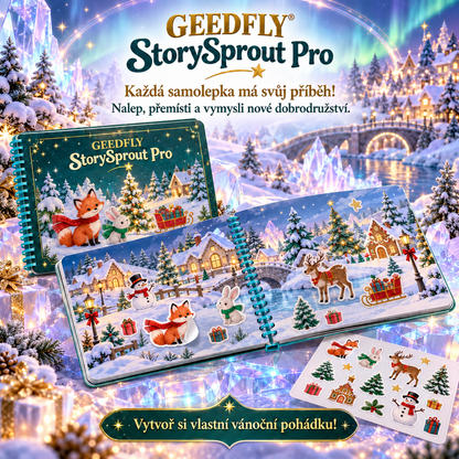 📚✨ GEEDFLY® StorySprout Pro Kniha s opakovaně použitelnými samolepkami – Kreativní hračka pro děti s tematickými scénami a přemístitelnými samolepkami pro tvoření vlastních příběhů, rozvoj fantazie a zábavu doma i na cestách 🌟