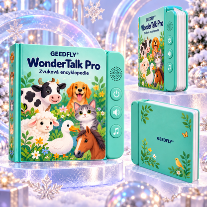 🧸✨ GEEDFLY® WonderTalk Pro Dětská zvuková encyklopedie – Chytrá dobíjecí výuková kniha a vzdělávací hračka pro malé zvídavé objevitele 🌟